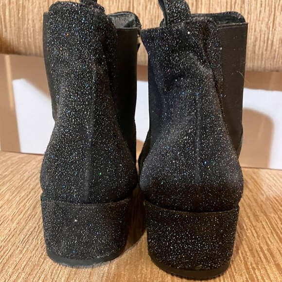 Miista London handmade black metallic leather sparkle Chelsea Boots 39/8.5 - Picture 3 of 7
